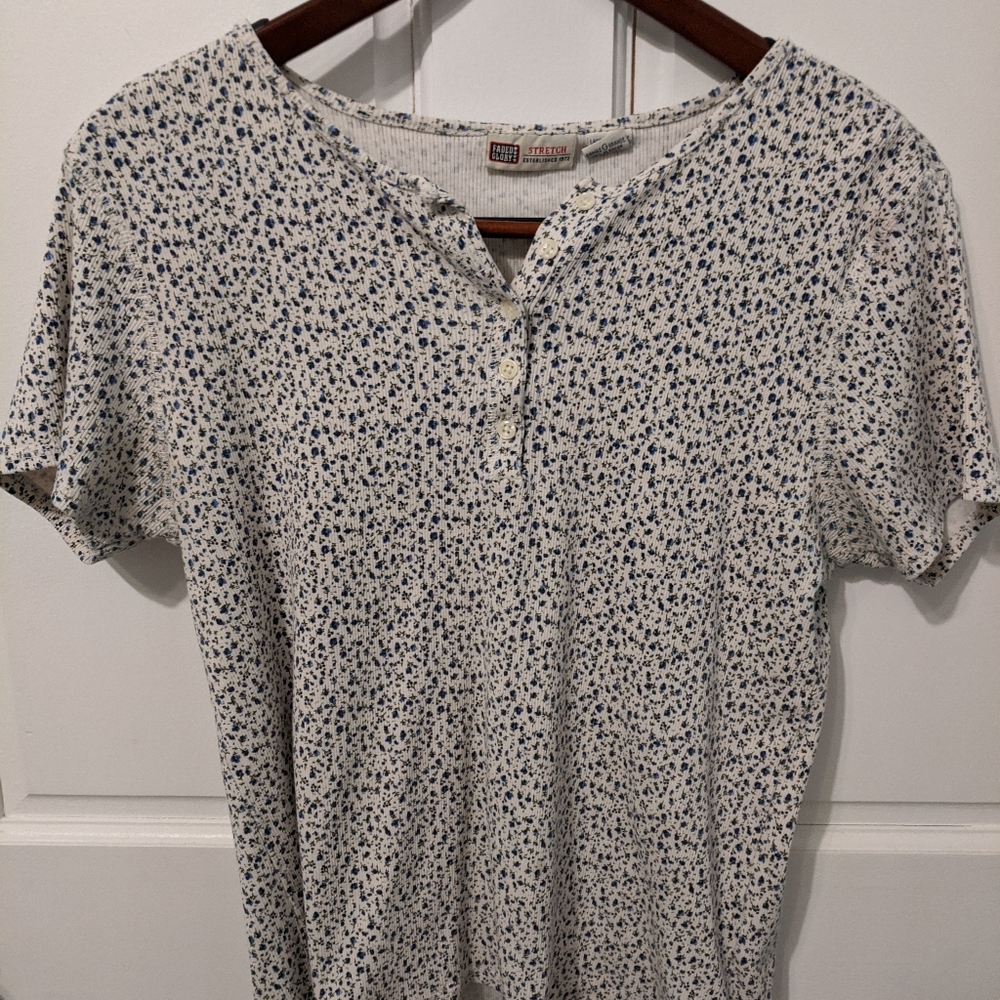 small blue floral top